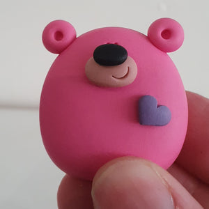 Bear - polymer clay pebble pets - LittleBigNose - animal lovers