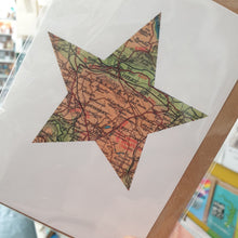 Load image into Gallery viewer, Vintage Map silhouette Christmas Tree cards - Yorkshire, Leeds - Studio Seven
