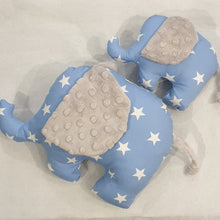 Load image into Gallery viewer, Stuffed  Elephant soft toy - blue stars - Sewn by Sarah - new baby gift
