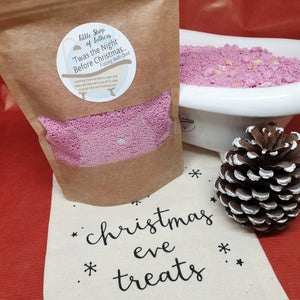 Twas the Night Before Christmas Festive Bath Fizz - Little Shop of Lathers - handmade bath treat - Christmas gift ideas