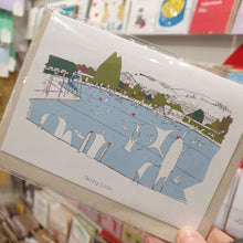 Load image into Gallery viewer, Ilkley Lido greetings card - Accidental Vix Prints - Yorkshire illustrations
