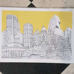 Leeds Landmarks Collage Illustration - A4 print - Art by Arjo - Leeds artwork