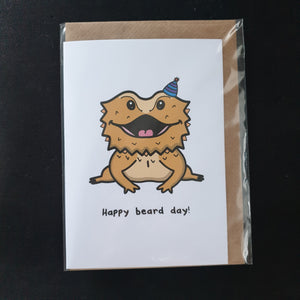 Happy Beard Day Card - Bearded Dragon birthday Card - Innabox