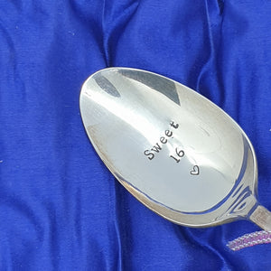 Sweet 16 - stamped spoon - Dollop and Stir
