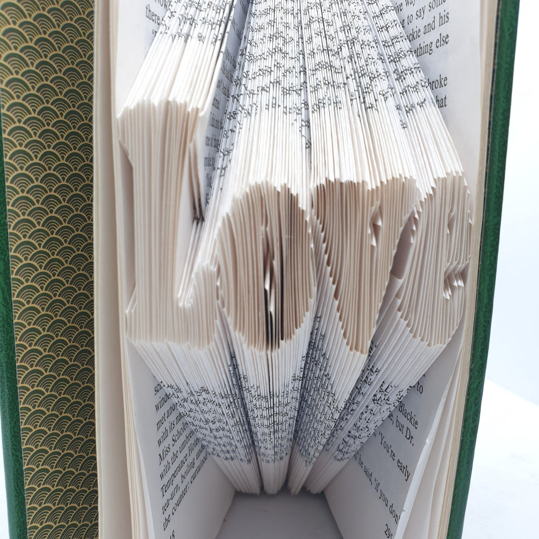 Folded Book Art - Love - Paperweight Products - gift idea