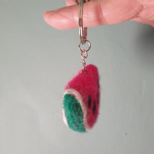 Load image into Gallery viewer, Watermelon Felt Keyring - This Felted House
