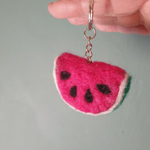 Load image into Gallery viewer, Watermelon Felt Keyring - This Felted House
