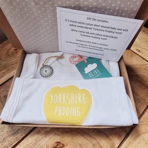 Yorkshire themed new baby gift set - Yorkshire Pudding - Olive Made
