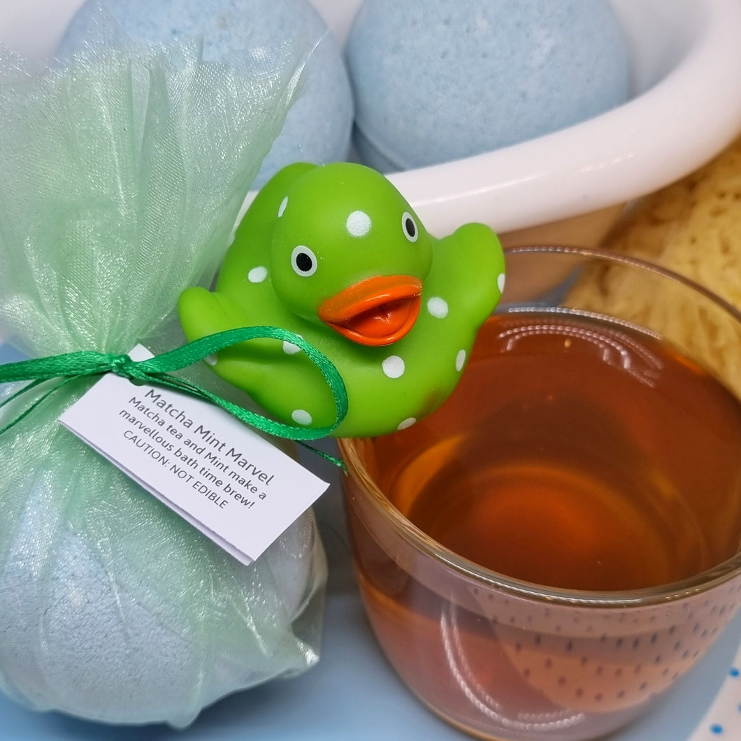 Luxury Bath Bomb - Matcha Mint Marvel - Little Shop of Lathers - Handmade Bath treats