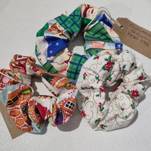Load image into Gallery viewer, Festive Fabric hair scrunchies - Christmas stocking fillers - Dawny&#39;s Sewing Room
