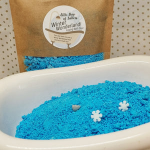 Winter Wonderland Festive Bath Fizz - Little Shop of Lathers - handmade bath treat - Christmas gift ideas