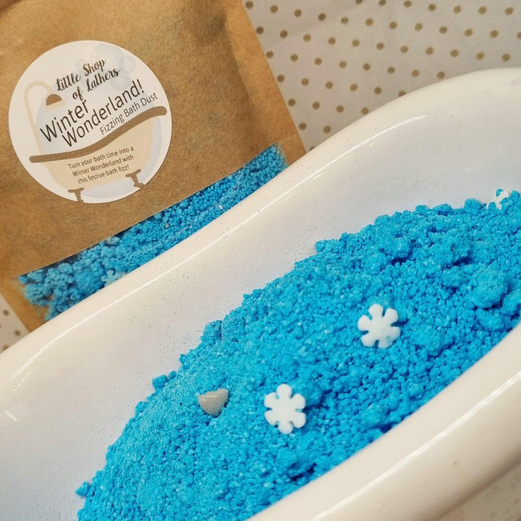 Winter Wonderland Festive Bath Fizz - Little Shop of Lathers - handmade bath treat - Christmas gift ideas