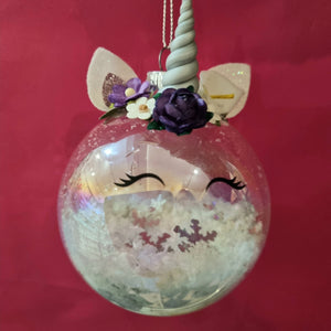 Unicorn bauble - The Crafty Little Fox - Collection Only