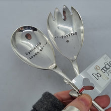Load image into Gallery viewer, Spooning leads to Forking - stamped spoon set - Dollop and Stir

