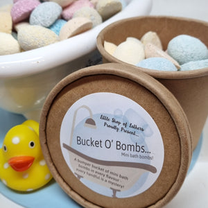 Bucket O Bombs - Mini Bath Bomb mixed tub  - Little Shop of Lathers - Bath treats