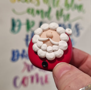 Father Christmas - polymer clay pebble pets - LittleBigNose - Santa