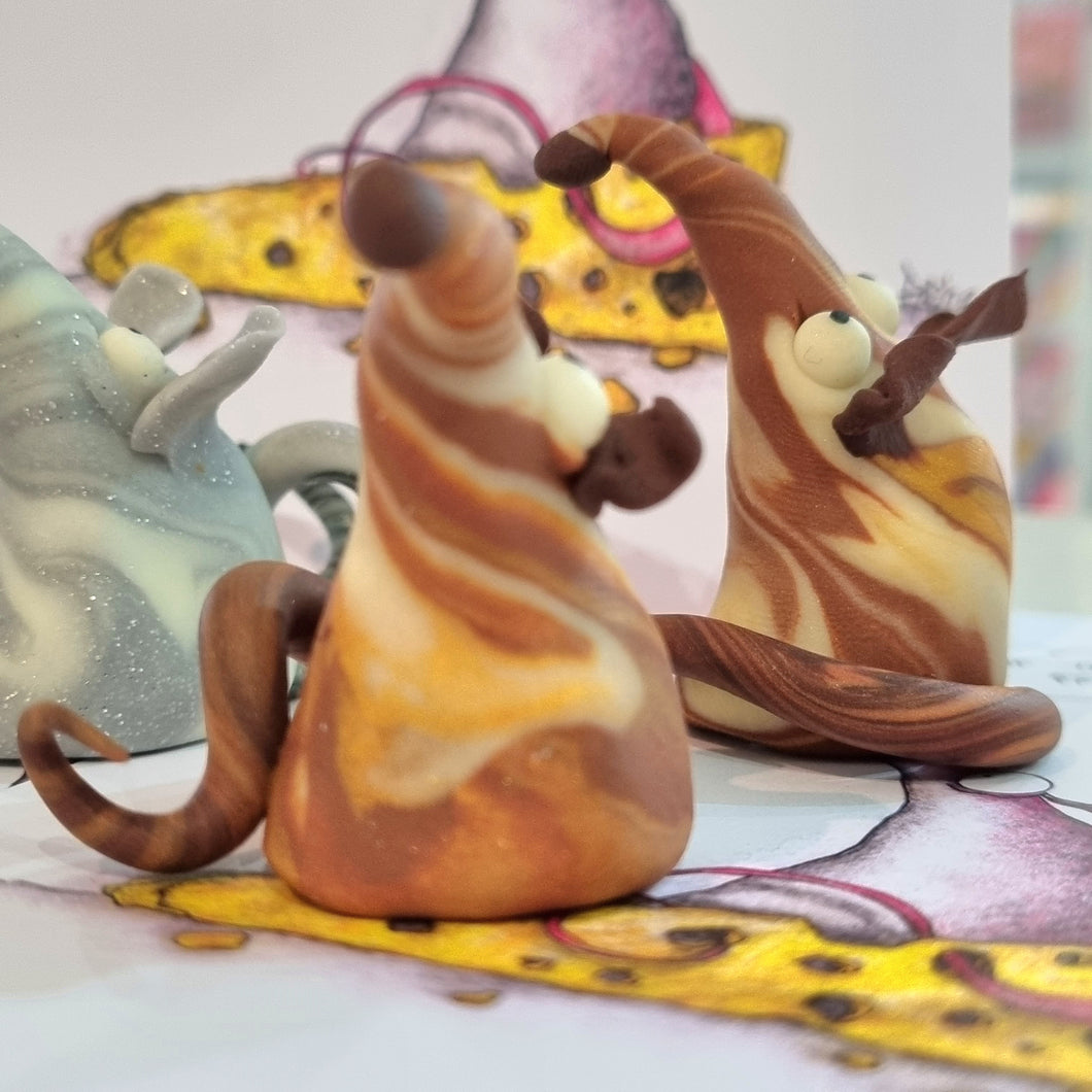 Mousey - Polymer Clay Mouse Figure - Mice - York Stone Buddies