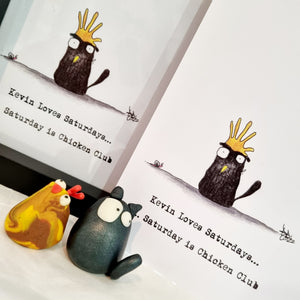 Kevin the Cat Art Print - Saturday is Chicken Club - York Stone Buddies