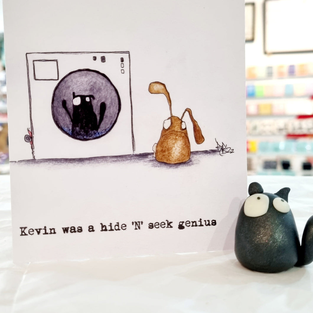 Kevin the Cat Art Print - Hide and Seek genius - York Stone Buddies