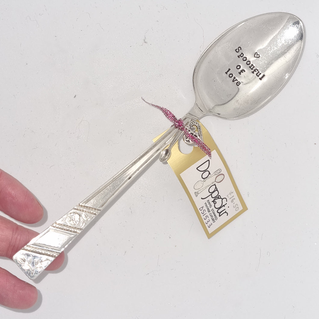 Spoonful of Love - stamped spoon - Dollop and Stir