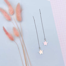 Load image into Gallery viewer, Hello Lovely Glitter Star Threader Earrings Card - Laura Fernandez Designs - Glitter earrings
