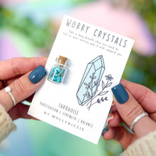 Load image into Gallery viewer, Worry Crystal Mini Jar - Turquoise - By Molly&amp;Izzie
