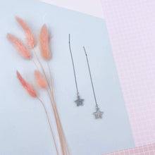 Load image into Gallery viewer, Hip Hip Hooray Glitter Star Threader Earrings Card - Laura Fernandez Designs - Glitter earrings
