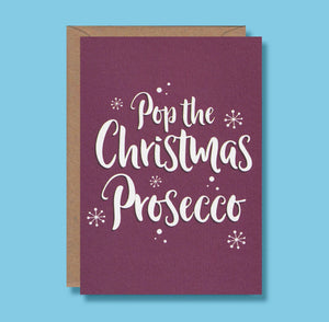 Pop the Christmas Prosecco - Christmas Card - Blush and Blossom - Christmas Greetings