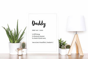 Personalised Mummy or Daddy Print - Dictionary Definition A4 print - I Heart Henry