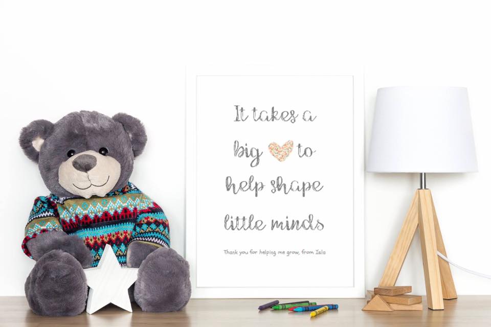It takes a big heart to help shape little minds - A4 print - I Heart Henry - personalised option available