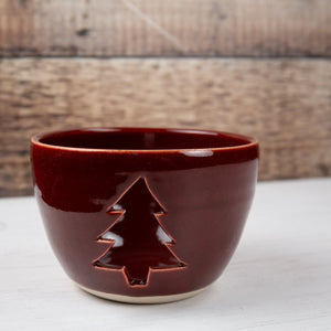 Christmas Tree Tealight Holder - Red - Thrown In Stone