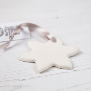 Porcelain Christmas Decoration - Snowflake - Thrown In Stone