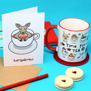 Kangabrew Greetings Card - Innabox - Puns - tea themed card