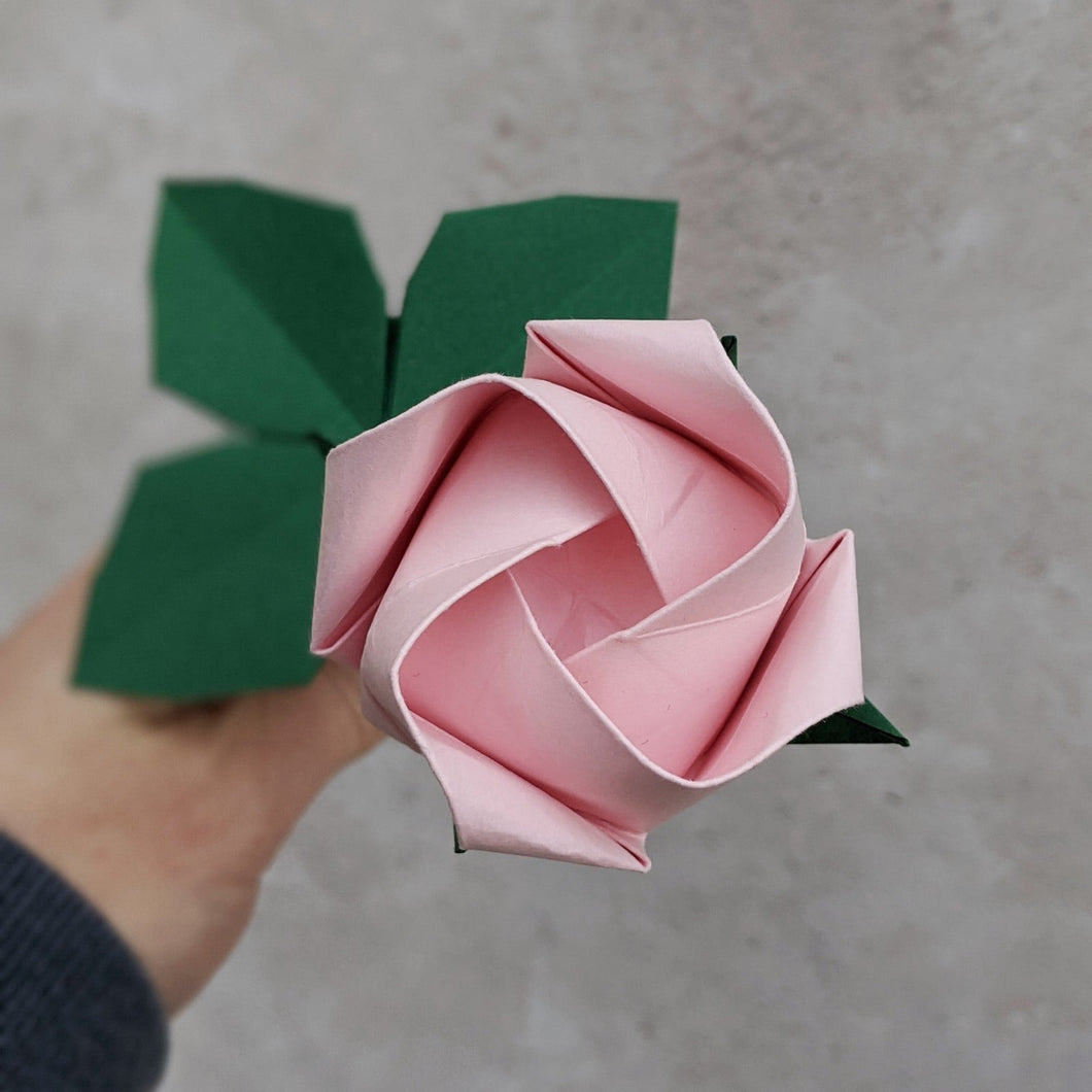 Paper Rose - Pastel Pink - Origami Blooms