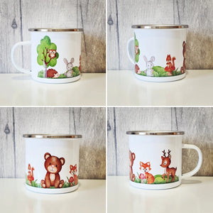 Woodland Animals Enamel Mug - The Crafty Little Fox
