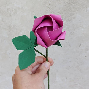 Paper Rose - Pink - Origami Blooms