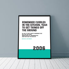 Load image into Gallery viewer, Song Lyrics Print - Cuddles in the Kitchen / Mardy Bum - Arctic Monkeys - JAM Artworks
