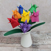 Load image into Gallery viewer, Rainbow Tulip Bouquet - Paper Flowers - Origami Blooms
