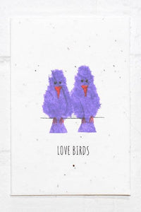 Wildflower Seed Plantable Greetings Card - Love Birds - Eco Friendly Cards