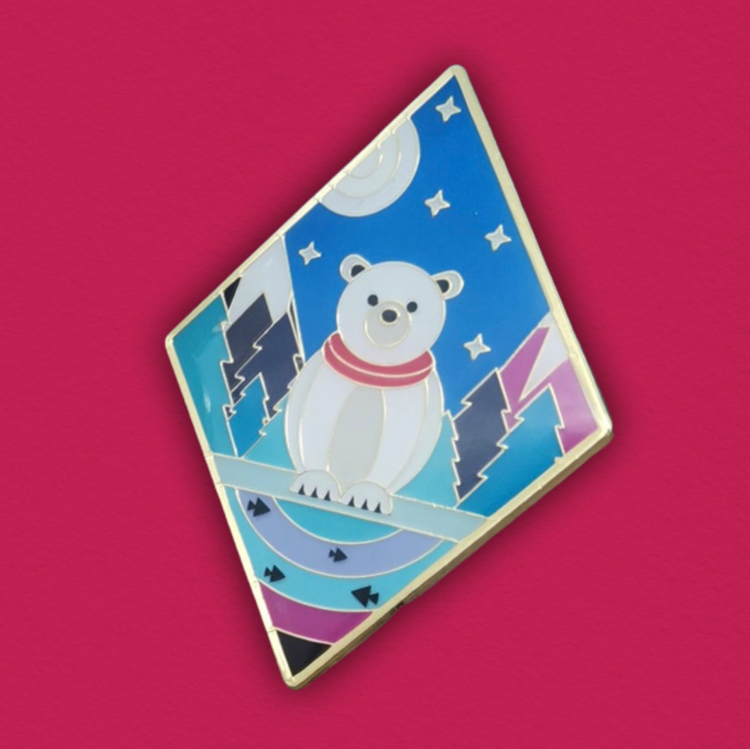 Enamel Pin - Polar Bear - christmas pin - Munchquin