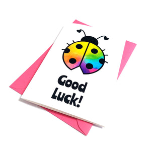 Good Luck Ladybird Card - Rainbow Card - Life is Better in Colour
