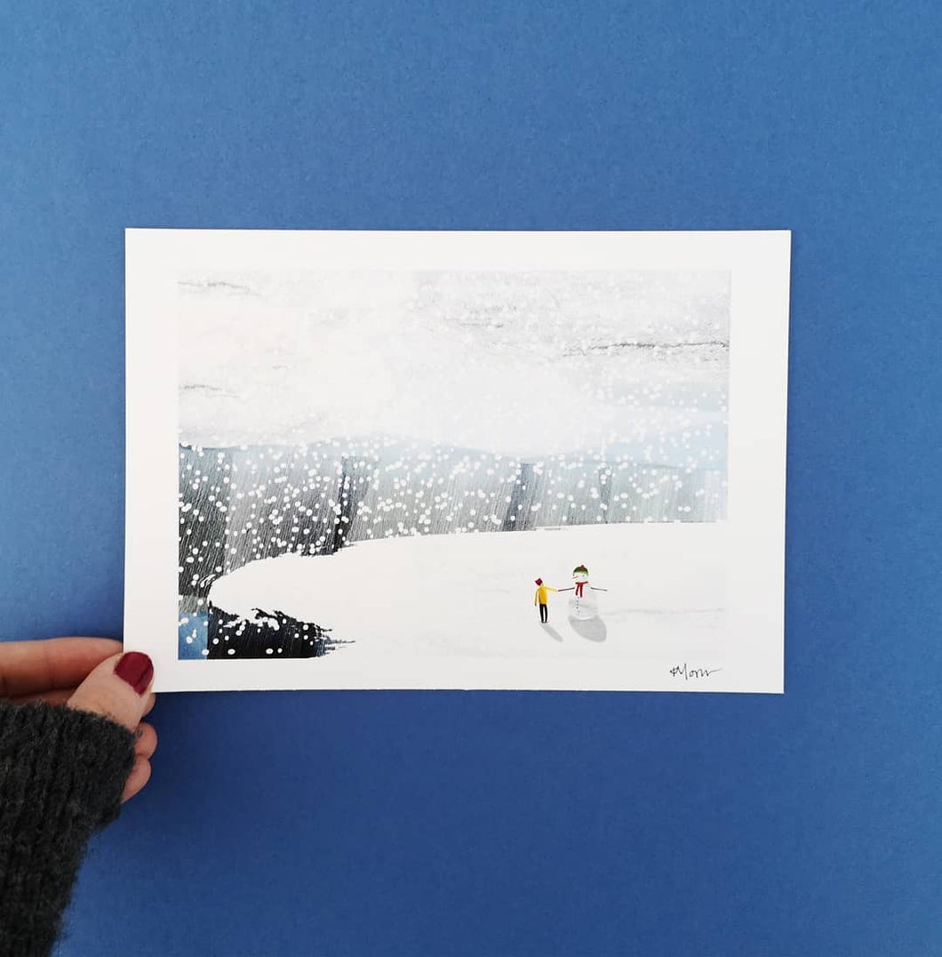 Winter Snowman Landscape print - Illustrator Kate - Adventurers