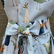 Load image into Gallery viewer, Chickens pattern grey cotton Apron- Kitsch-ina - Retro style pinny
