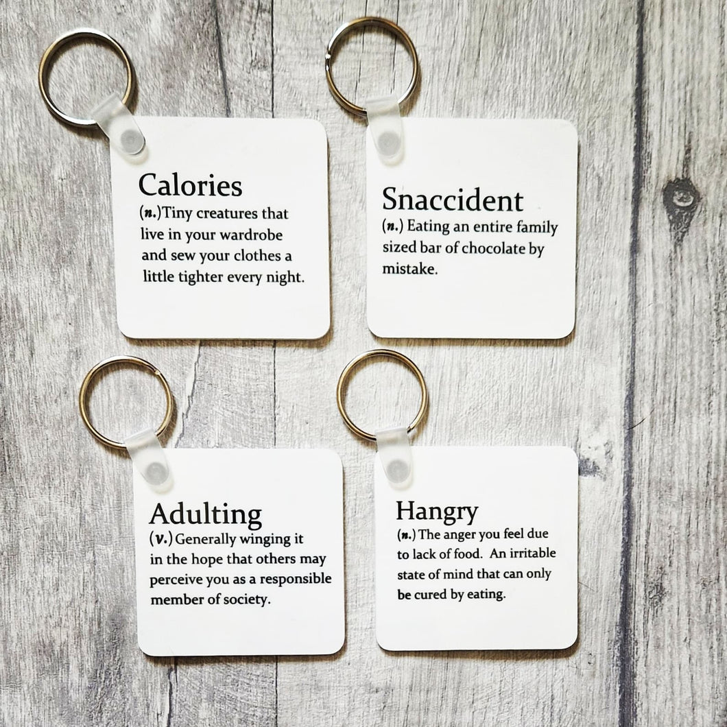 Dictionary Definition Keyrings - Sarcastic gifts, lots of sayings! - The Crafty Little Fox