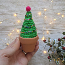 Load image into Gallery viewer, Crochet Christmas Tree with Terracotta Pot - Christmas Decoration - CuddlingaCactusCrochet

