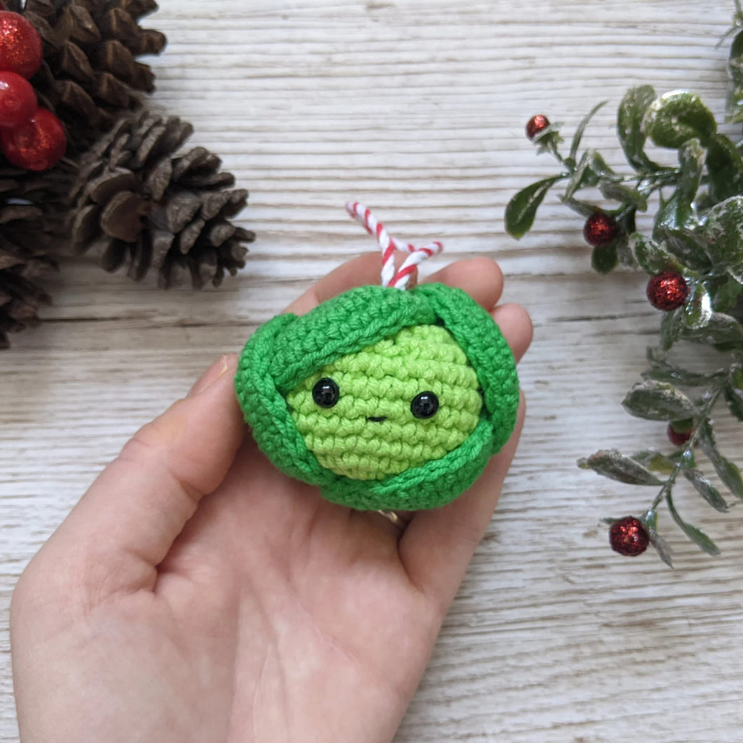 Crochet Amigurumi Brussels Sprout Christmas - Christmas Tree Decoration - CuddlingaCactus