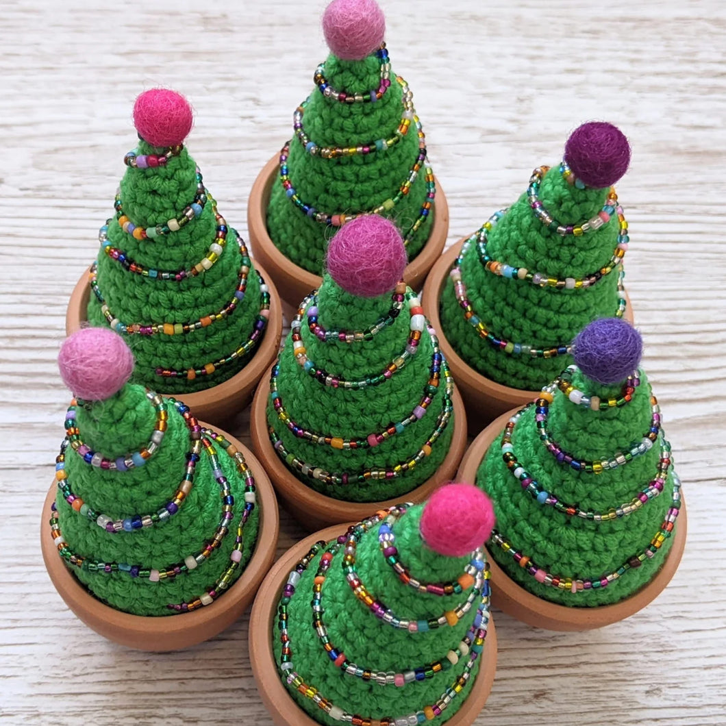 Crochet Christmas Tree with Terracotta Pot - Christmas Decoration - CuddlingaCactusCrochet