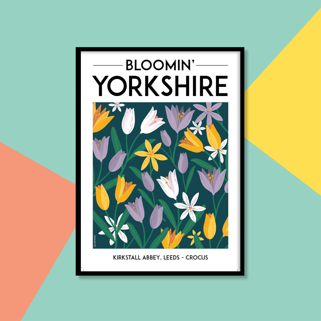 Bloomin' Yorkshire - A4 Print - Kirkstall Abbey Crocus - JAM Artworks