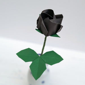 Paper Rose - Black - Origami Blooms