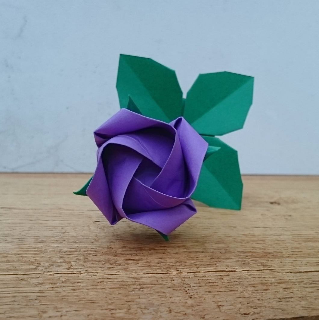 Paper Rose - Purple - Origami Blooms